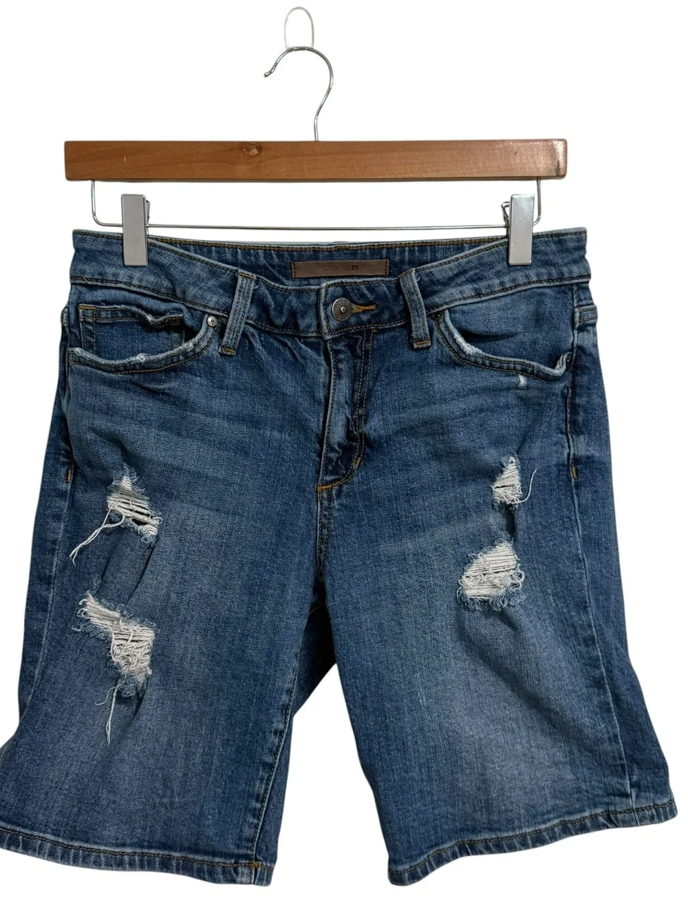 Joes Jeans distressed Bermuda Denim Jean Shorts in Giata Blue size 29